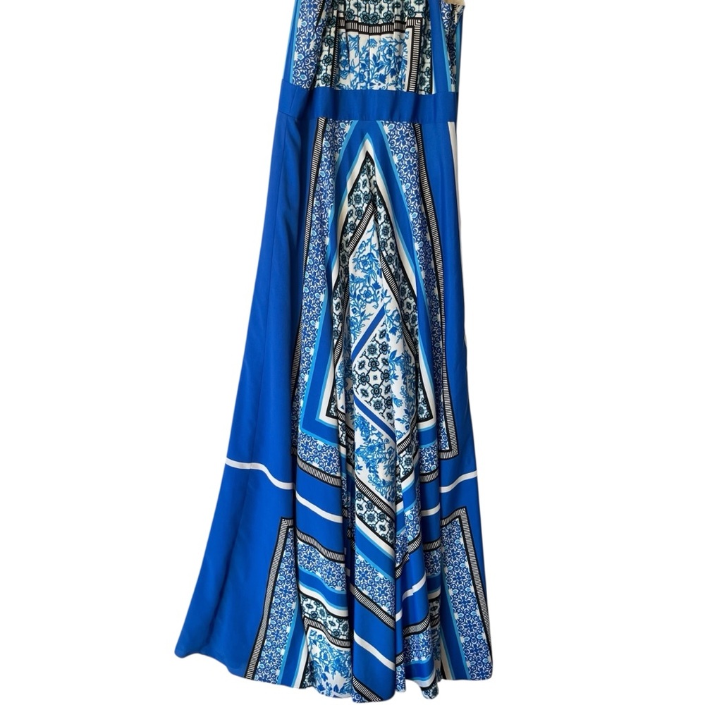 Eliza J Long maxi dress dress 16 Blue Sleeveless Tied Keyhole back Womens Tall - Picture 3 of 11